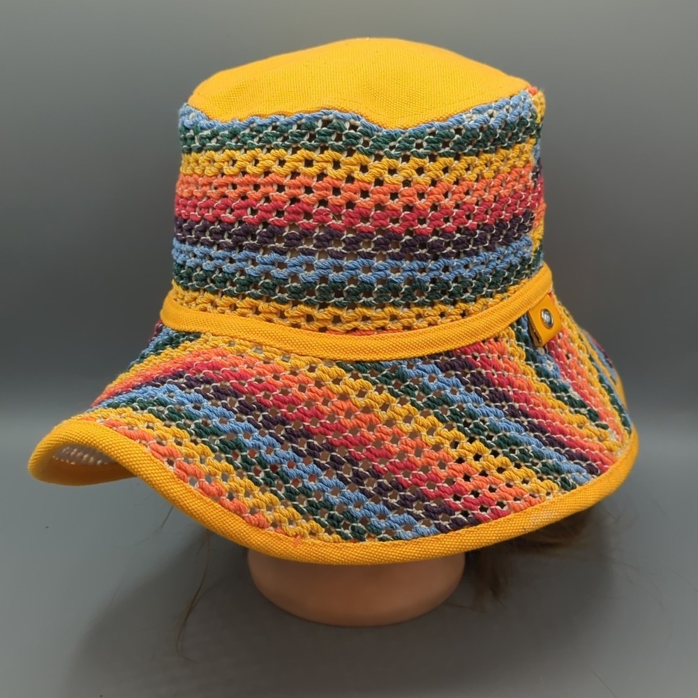 Rag & Bone Cruise Summer Net Bucket Hat MULTI Color Colorful One Size